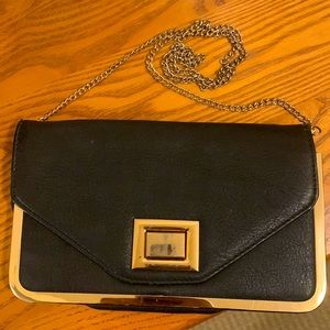 Urban Expressions Crossbody Clutch with Gold Chain - black